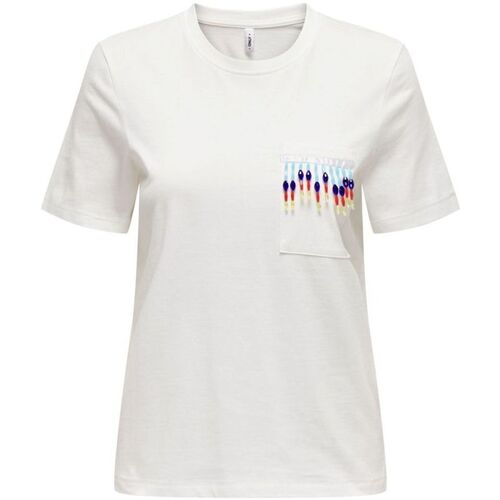 Abbigliamento Donna T-shirt & Polo Only 15315348 TRIBE-CLOUD DANCER Beige