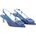 Scarpe Donna Sandali Rosario D'anna Slingback in raffia con accessorio Blu