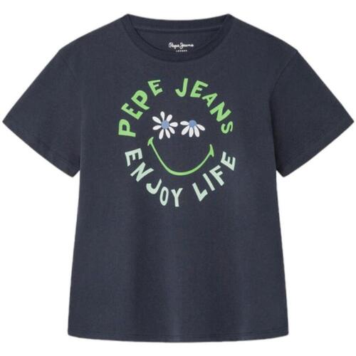 Abbigliamento Bambina T-shirt maniche corte Pepe jeans  Blu