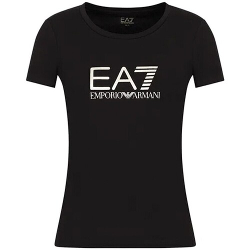 Abbigliamento Donna T-shirt maniche corte Emporio Armani EA7 T-shirt Donna Train Shiny Nero