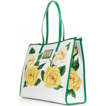 D&G Shopping bag grande fiori gialli con logo 