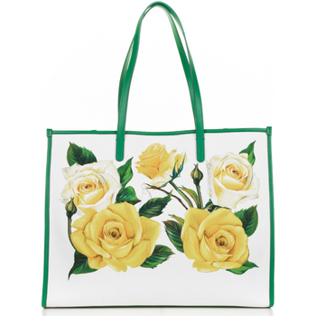 D&G Shopping bag grande fiori gialli con logo 