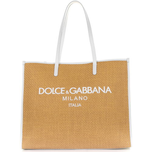 Borse Donna Tote bag / Borsa shopping D&G Shopping bag grande in rafia intrecciata con logo 