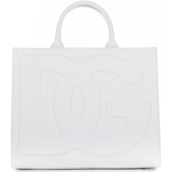 D&G Shopping bag media Daily bianca in pelle Bianco