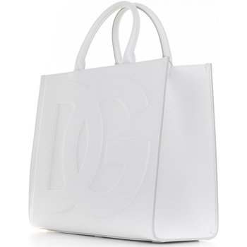 D&G Shopping bag media Daily bianca in pelle Bianco