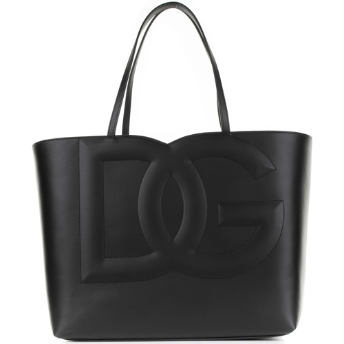 Borse Donna Tote bag / Borsa shopping D&G Shopping bag media nera in pelle Nero