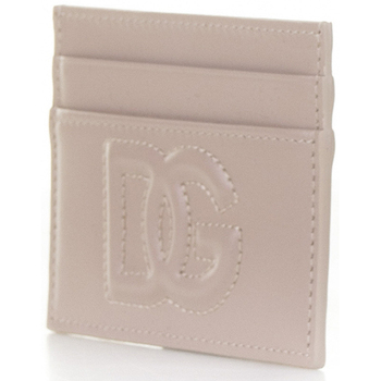 D&G Portacarte con logo in rilievo Rosa