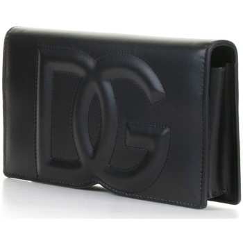 D&G Phone bag in pelle con logo Nero