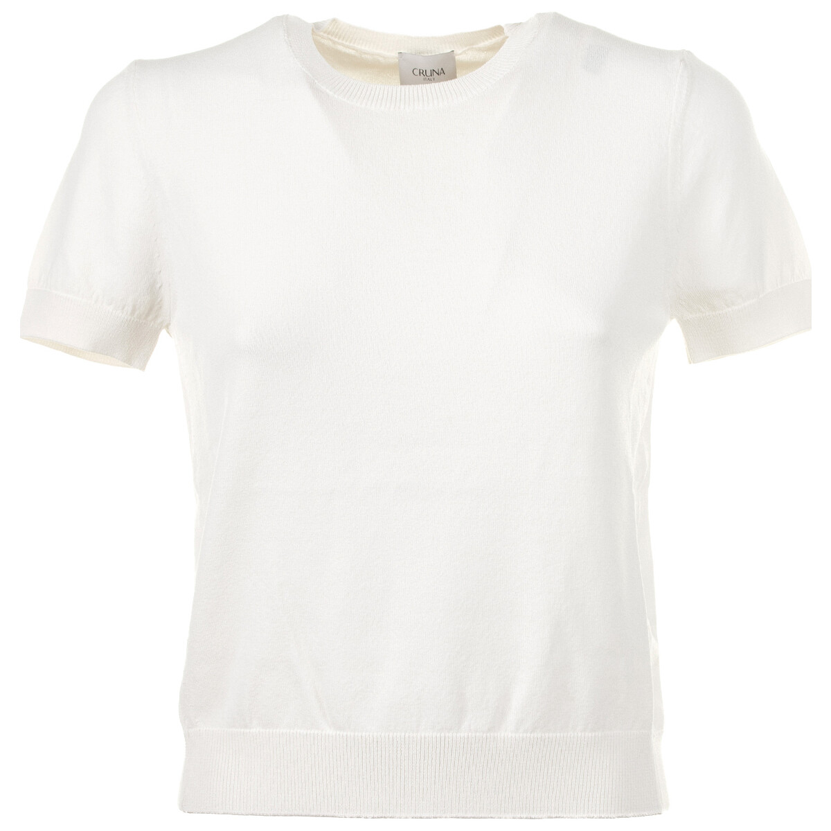 Abbigliamento Donna T-shirt & Polo Cruna T-shirt in filo cotone bianca Giallo