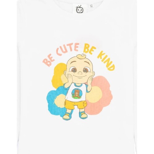 Abbigliamento Unisex bambino T-shirts a maniche lunghe Cocomelon Be Cute Be Kind Bianco