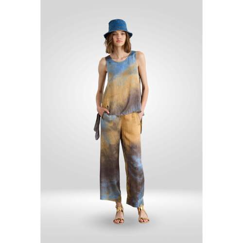 Abbigliamento Donna T-shirt & Polo European Culture Top in Viscosa Tinta a Mano 35G0 8099 Multicolor