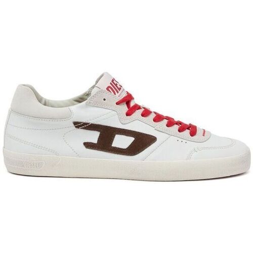 Scarpe Uomo Sneakers Diesel Y03336 P2034 - S-LEROJI LOW-HA123 WHITE-BROWN-RED- Bianco
