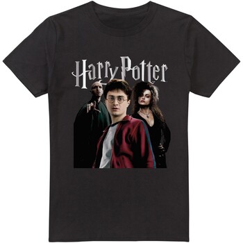 Abbigliamento Uomo T-shirts a maniche lunghe Harry Potter Hogwarts 90s Nero