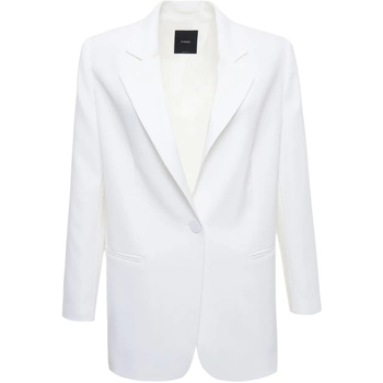 Abbigliamento Donna Giacche / Blazer Pinko ESAGERATA GIACCA CREPE STRETCH CON BOTTONE Bianco