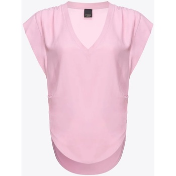 Abbigliamento Donna T-shirt maniche corte Pinko MELPOMENE MAGLIA CREPE DE CHINE Rosa