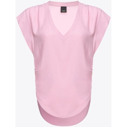 Abbigliamento Donna T-shirt maniche corte Pinko MELPOMENE MAGLIA CREPE DE CHINE Rosa