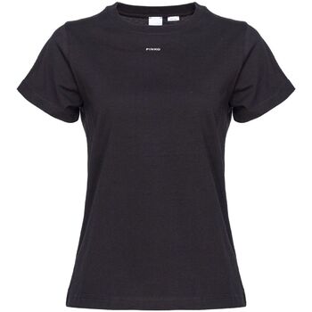 Abbigliamento Donna T-shirt maniche corte Pinko BASICO T-SHIRT JERSEY OLD WASH LOGO Nero