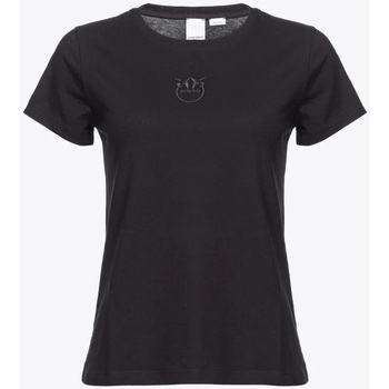 Abbigliamento Donna T-shirt maniche corte Pinko BUSSOLOTTO T-SHIRT JERSEY LOGO  EFFE Nero