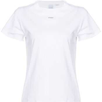 Abbigliamento Donna T-shirt maniche corte Pinko BASICO T-SHIRT JERSEY OLD WASH LOGO Bianco