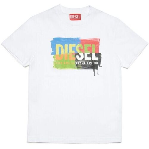 Abbigliamento Unisex bambino T-shirt & Polo Diesel J01776-00YI9 - TKAND-K100 WHITE Bianco