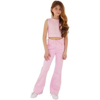Abbigliamento Bambina Jeans Guess Pantalone flare J4RB01WF7HO Rosa