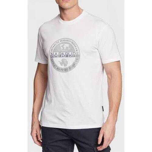 Abbigliamento Uomo T-shirt maniche corte Napapijri T-shirt  uomo Bollo Bianco