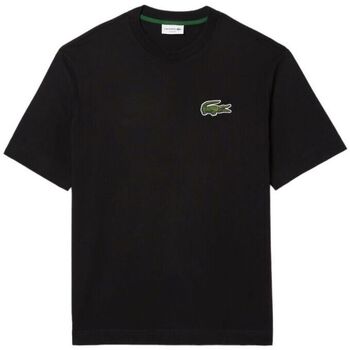 Abbigliamento Uomo T-shirt maniche corte Lacoste T-shirt Loose Fit Large Crocodile Uomo Black Nero
