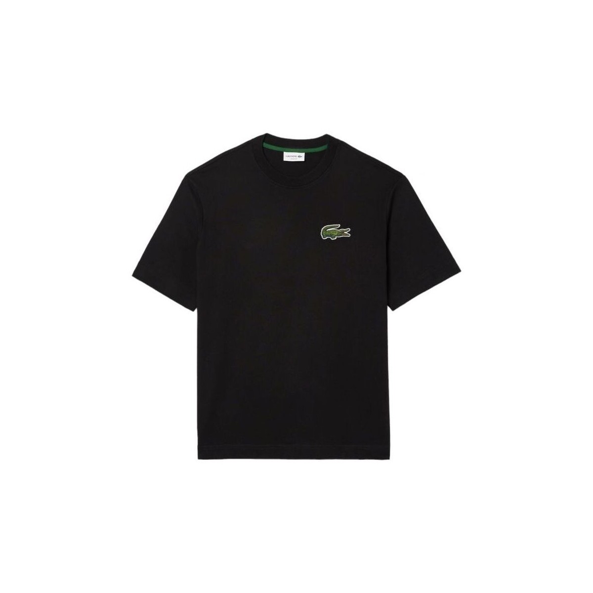 Abbigliamento Uomo T-shirt maniche corte Lacoste T-shirt Loose Fit Large Crocodile Uomo Black Nero