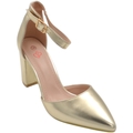 Image of Scarpe Malu Shoes Scarpa decollete' donna a punta maryjane oro con tacco largo 8c