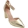 Scarpe Donna Décolleté Malu Shoes Scarpa decollete' donna a punta maryjane oro con tacco largo 8c Oro