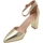 Scarpe Donna Décolleté Malu Shoes Scarpa decollete' donna a punta maryjane oro con tacco largo 8c Oro