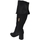 Scarpe Donna Stivali Malu Shoes Stivale donna a punta quadrata alto in camoscio nero sopra al g Nero