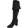 Scarpe Donna Stivali Malu Shoes Stivale donna a punta quadrata alto in camoscio nero sopra al g Nero