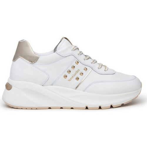 Scarpe Donna Sneakers NeroGiardini sneakers bianca con borchie E409853D707 Bianco