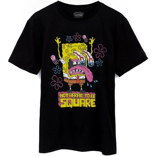 Abbigliamento Uomo T-shirts a maniche lunghe Spongebob Squarepants Not Afraid to Be Square Nero