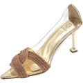 Image of Scarpe Malu Shoes Scarpe Decollete scarpa donna a punta trasparente con nodo oro gioiell