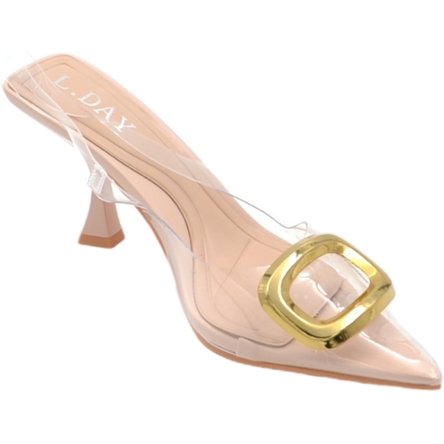 Scarpe Donna Décolleté Malu Shoes Decollete scarpa donna a punta trasparente con nodo oro gioiell Beige