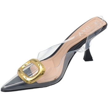 Scarpe Donna Décolleté Malu Shoes Decollete scarpa donna a punta trasparente con nodo oro gioiell Nero