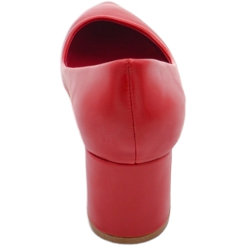 Scarpe Donna Décolleté Malu Shoes Decollete' scarpa donna basso a punta in pelle rosso intenso co Rosso