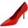Scarpe Donna Décolleté Malu Shoes Decollete' scarpa donna a punta in pelle rosso vivo con tacco s Rosso