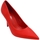 Scarpe Donna Décolleté Malu Shoes Decollete' scarpa donna a punta in pelle rosso vivo con tacco s Rosso