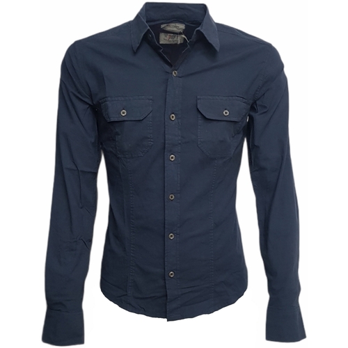 Abbigliamento Uomo Camicie maniche lunghe Playlife 5XH55Q Blu