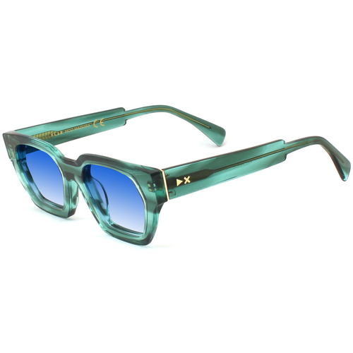 Orologi & Gioielli Occhiali da sole Xlab MADURA Occhiali da sole, Verde strisciato/Azzurro, 52 m Verde