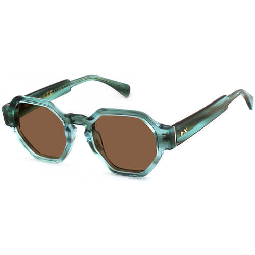 Orologi & Gioielli Occhiali da sole Xlab LEYTE Occhiali da sole, Verde strisciato/Marrone, 51 mm Verde