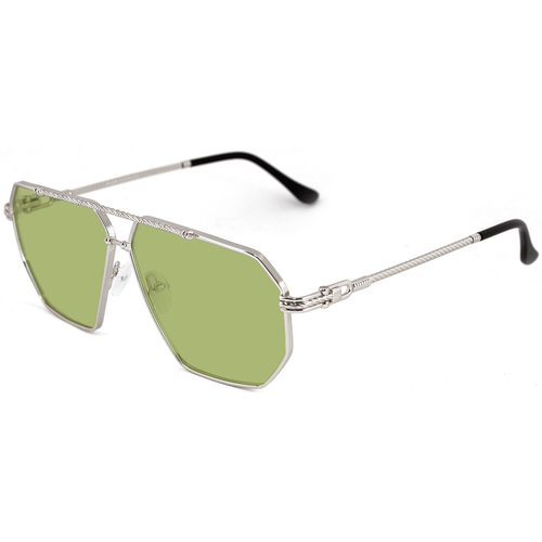 Orologi & Gioielli Occhiali da sole Xlab PROCIDA Occhiali da sole, Argento/Verde, 64 mm Argento