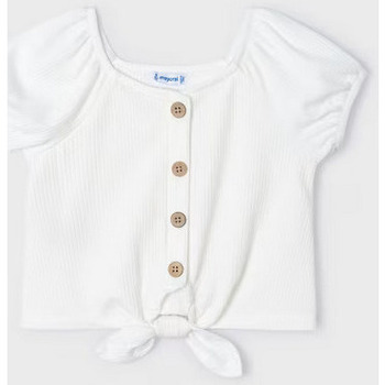 Abbigliamento Bambina T-shirt maniche corte Mayoral ATRMPN-44185 Bianco
