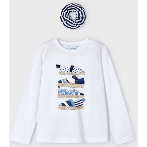 Abbigliamento Bambina T-shirt maniche corte Mayoral ATRMPN-44192 Bianco