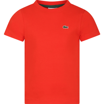 Abbigliamento Unisex bambino T-shirt maniche corte Lacoste TJ1122 F8M Rosso