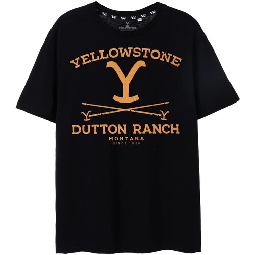 Abbigliamento Uomo T-shirt maniche corte Yellowstone Dutton Ranch Nero