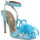 Scarpe Donna Sandali Wo Milano Sandalo in pelle nappata con fiore ornamentale Blu